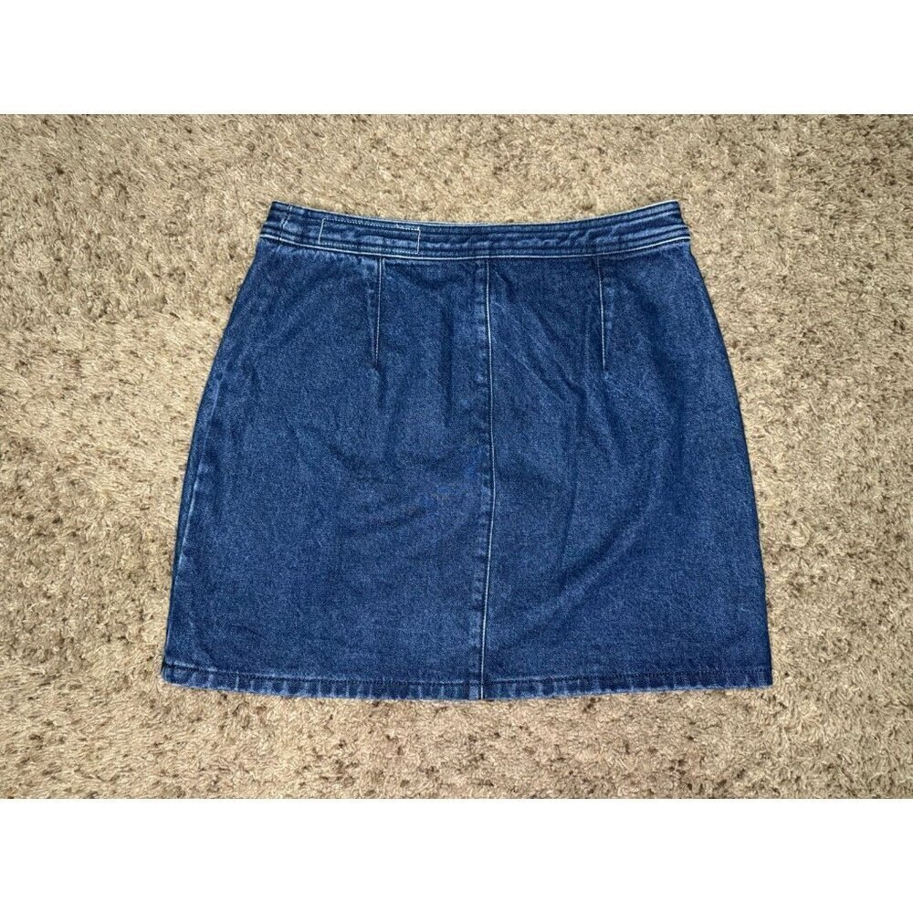 RAG & BONE Racer Denim Mini Skirt Zip Preppy Academia Grunge Gothic Party Sz 27 - Picture 2 of 8
